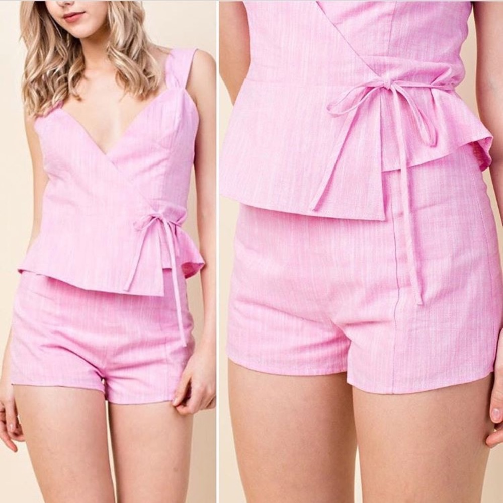 Lady in Pink Linen Set